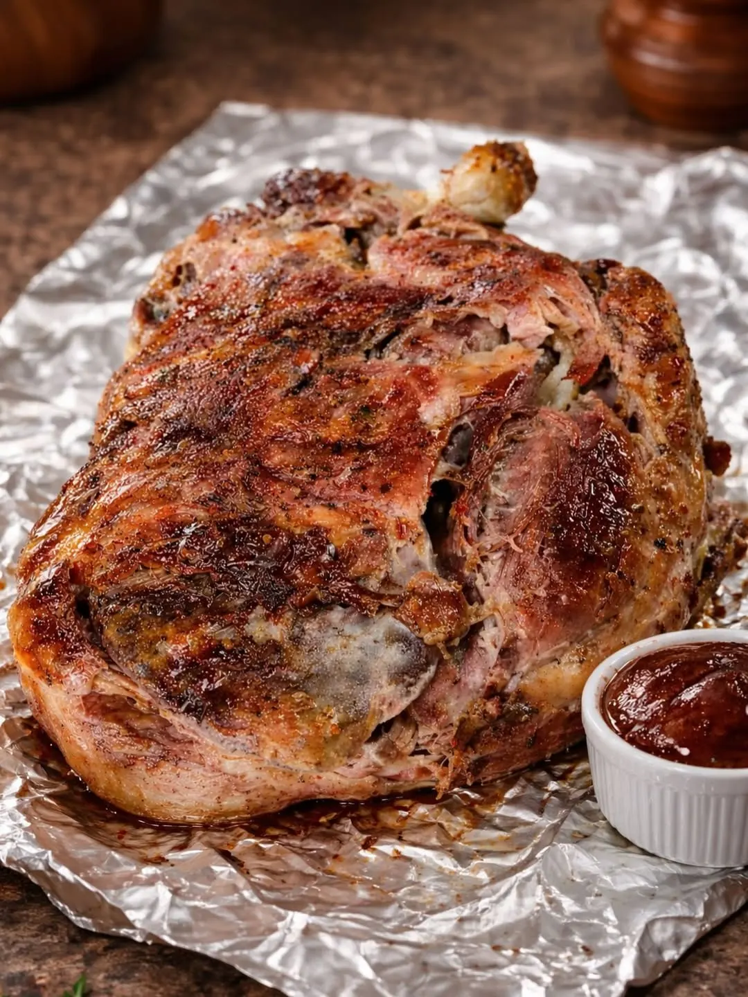 Pernil en bandeja para corte