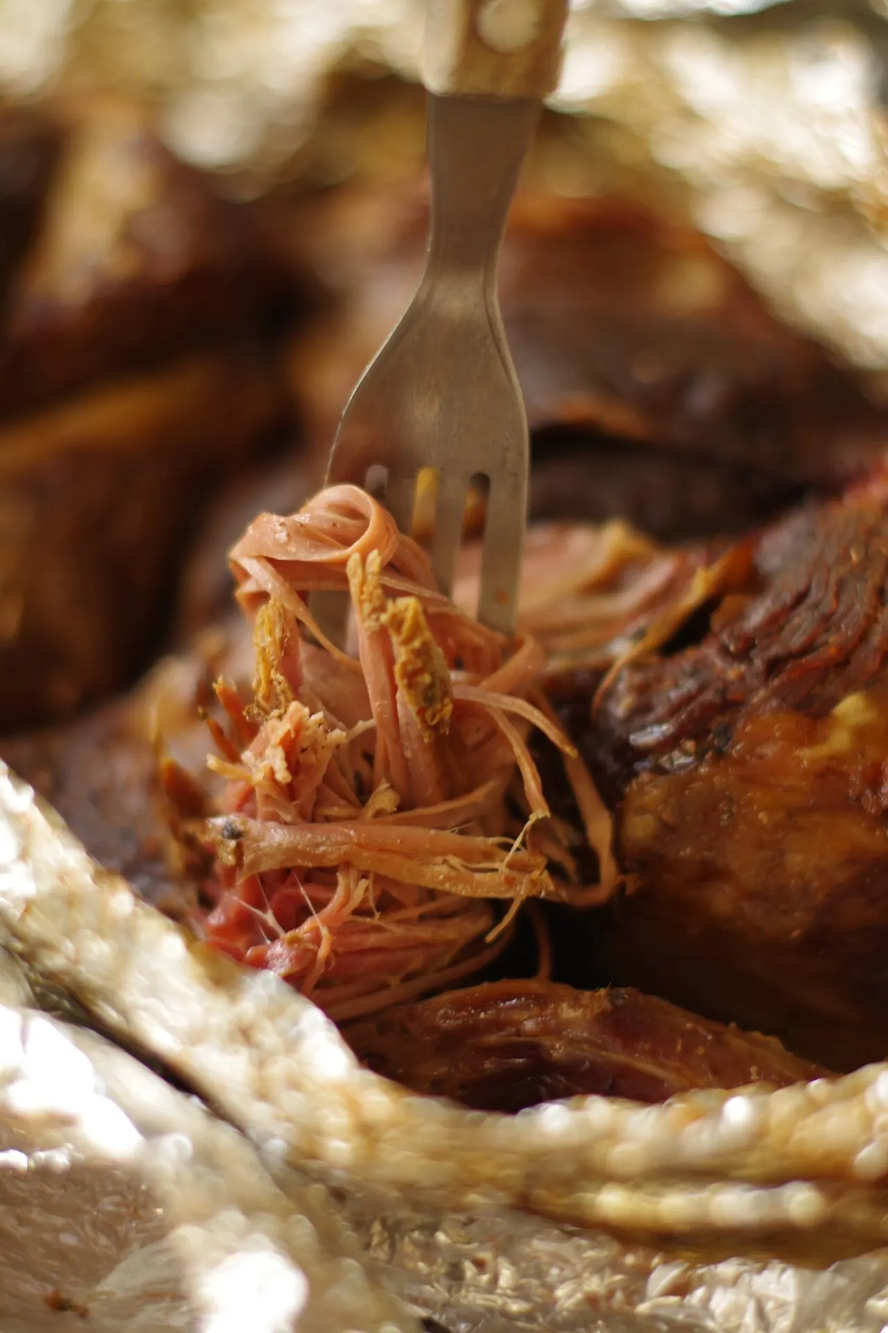 Pernil desmenuzado jugoso